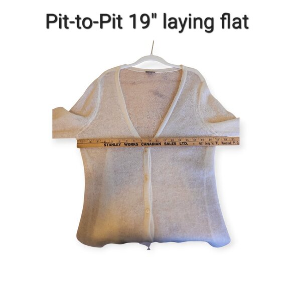 J.Jill Lightweight White Mohair-Blend Cardigan • Size L • Soft & Cozy - Picture 4 of 9